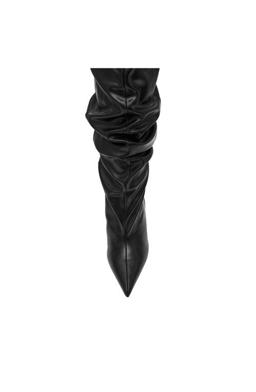 Steve Madden Distortion Fleece Knee High Boot In Black