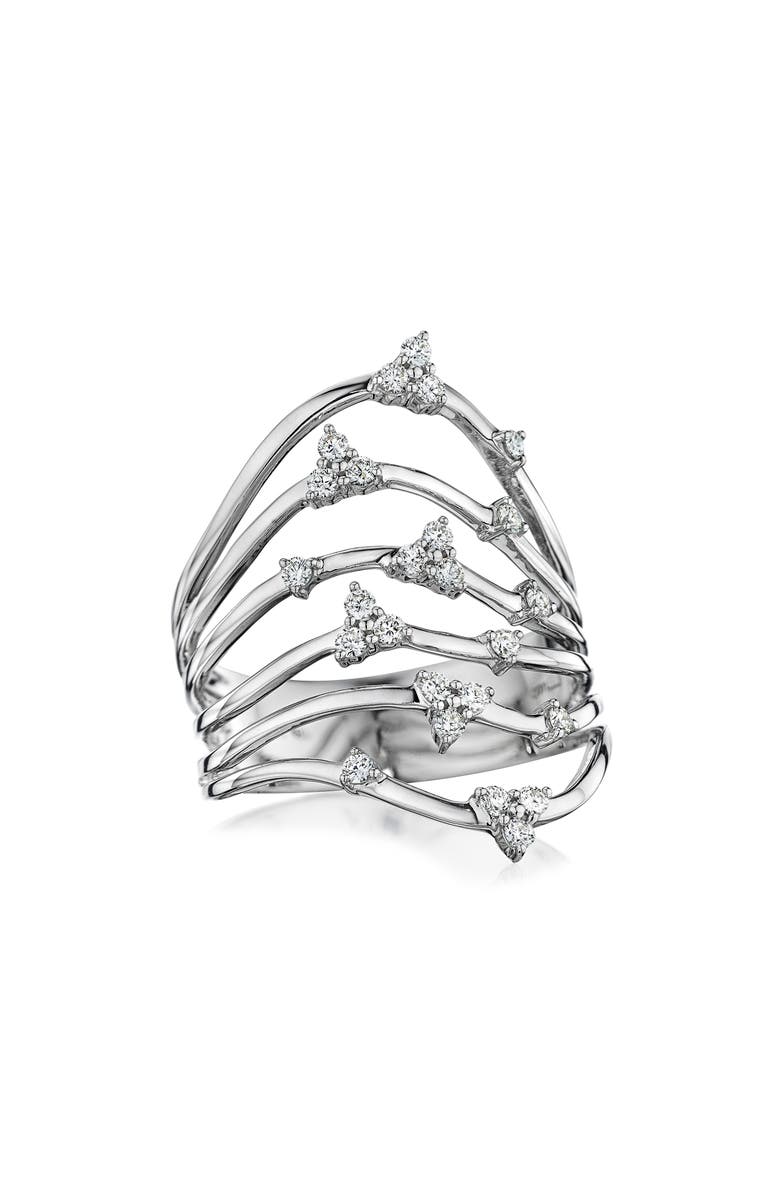 Hueb Luminus Stacked Diamond Ring, Main, color, White Gold