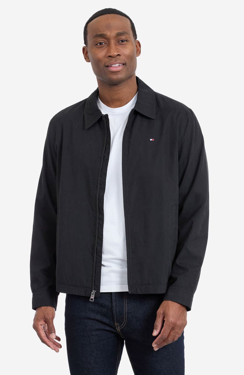 Tommy Hilfiger Microfiber Golf Jacket, Alternate, color, Black