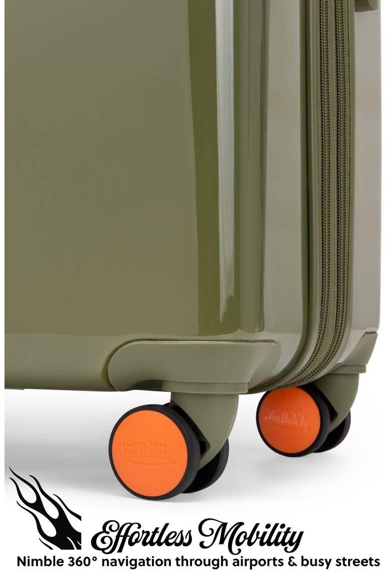 Kustom Kulture 3-Piece Expandable Hardside Spinner Luggage Set, Alternate, color, Olive Eyeflight
