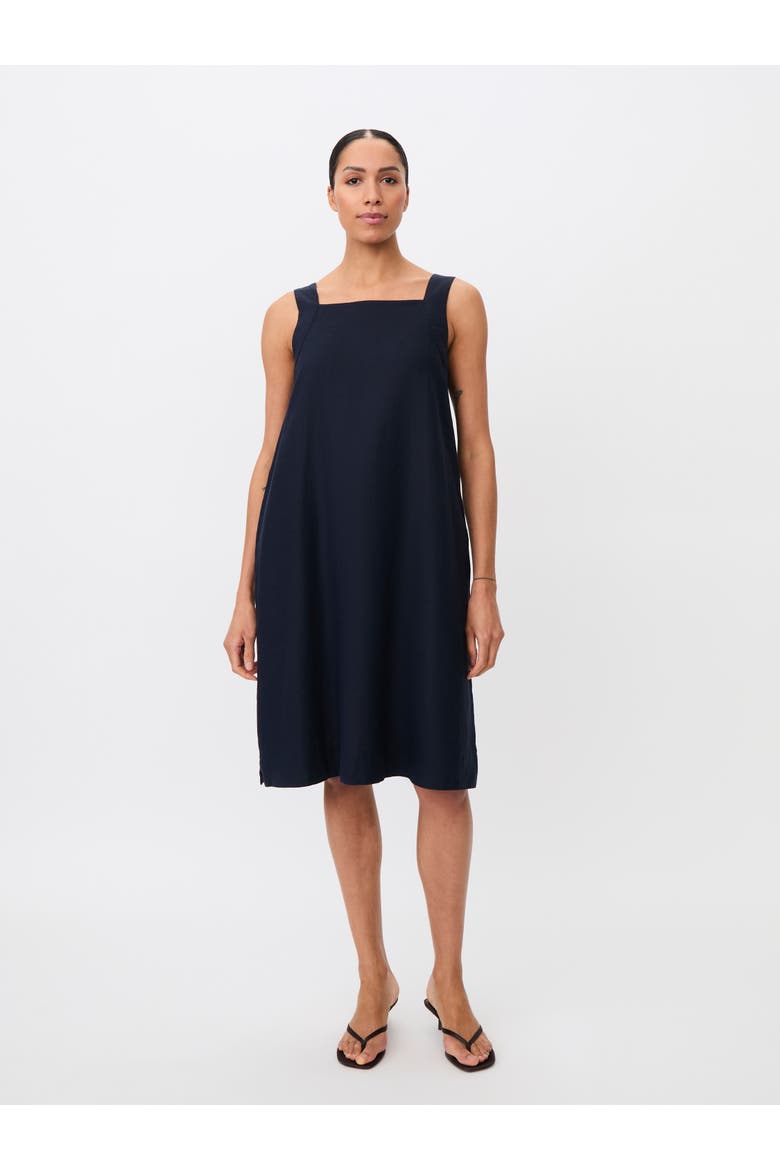 Manoriane Linen Midi Dress, Main, color, Navy