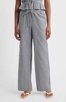 WAYF x Styled by COCO! Nina Gingham Seersucker Straight Leg Pants
