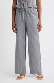 WAYF x Styled by COCO! Nina Gingham Seersucker Straight Leg Pants
