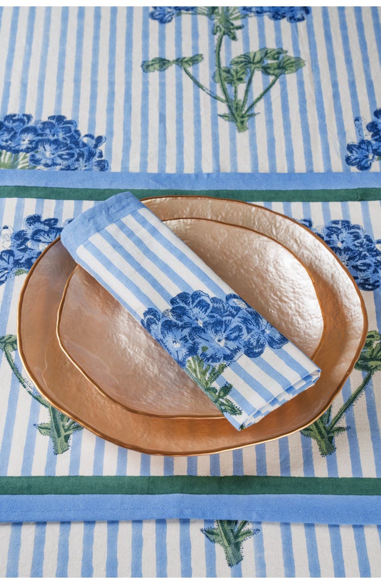 Inner Child Hydrangea Blockprint Napkins - Set of 4, Alternate, color, Blue