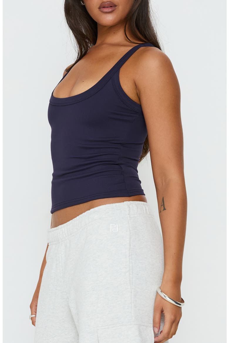 Kasper Cinched Longline Tank Top, Alternate, color, NAVY