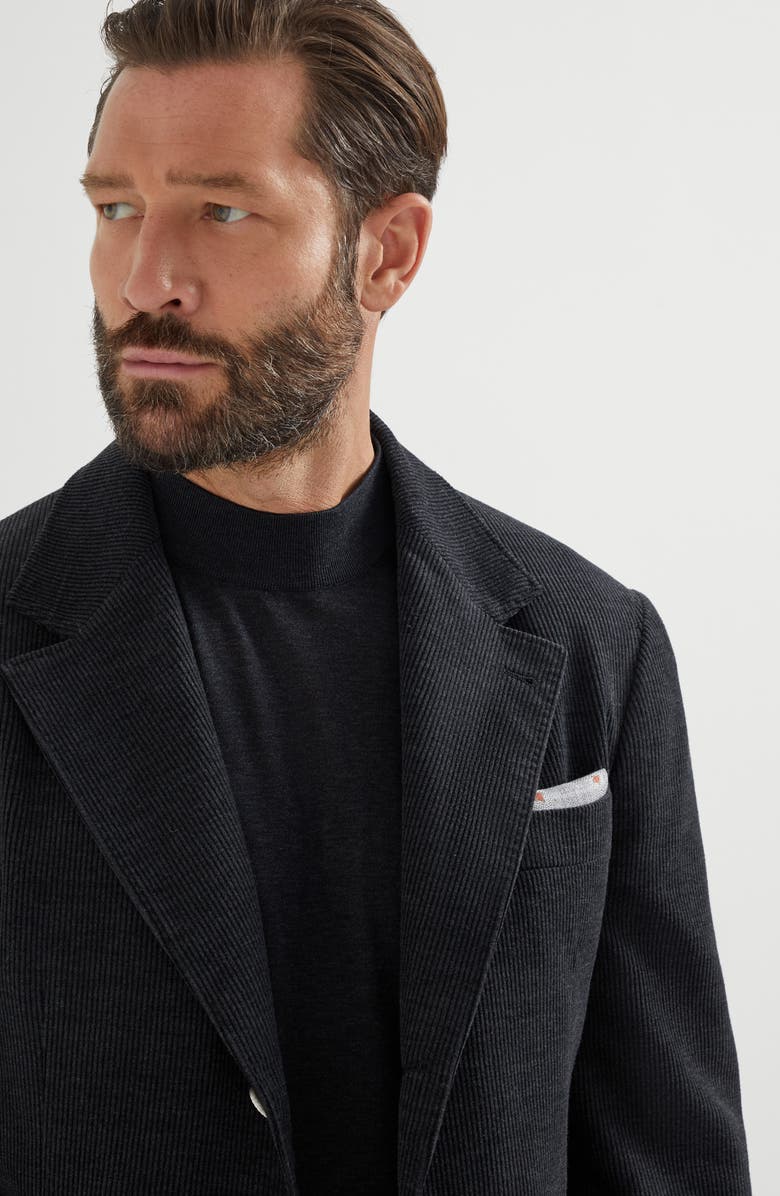 Brunello Cucinelli Silk pocket square, Alternate, color, Grey