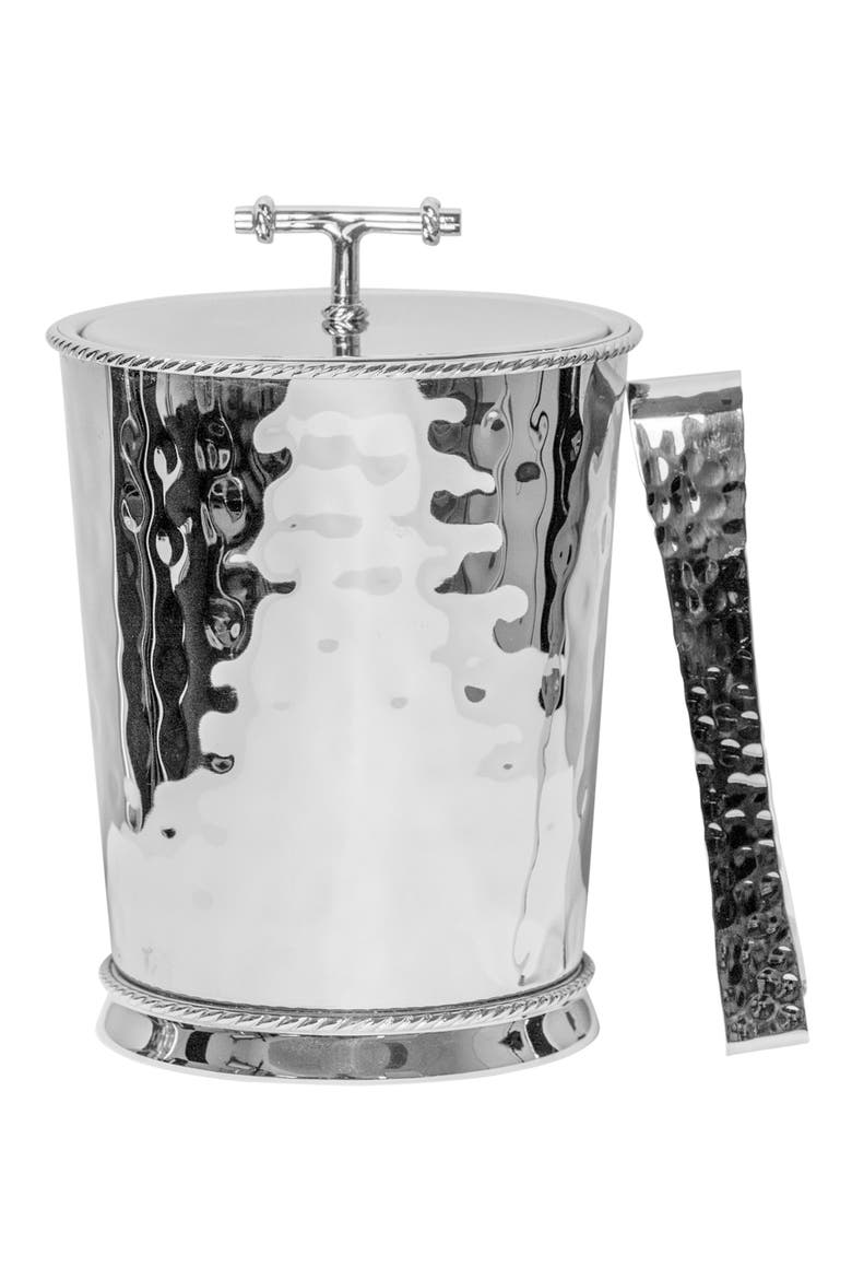 Graham Stainless Steel Lidded Ice Bucket & Tongs Set, Main, color, SILVER
