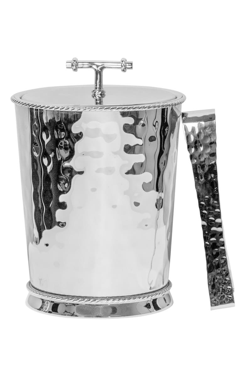 Juliska Graham Stainless Steel Lidded Ice Bucket & Tongs Set, Main, color, Silver