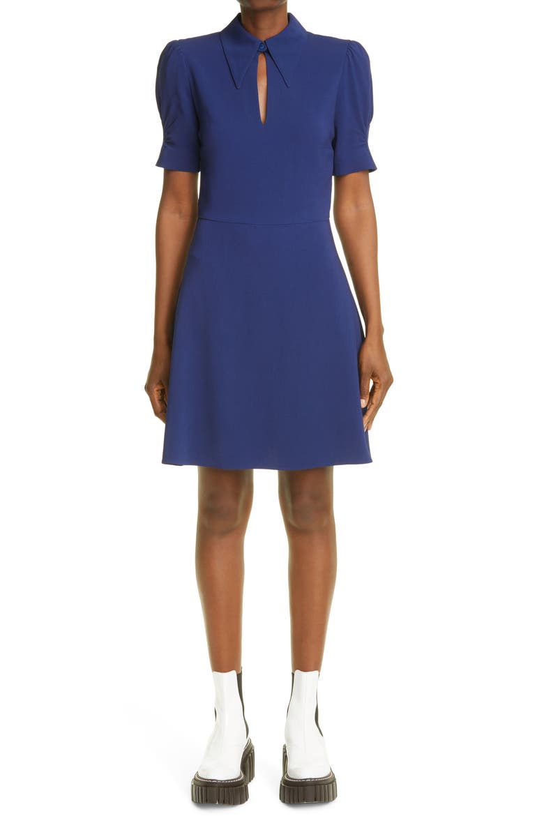 Blair Puff Sleeve Stretch Cady Dress, Main, color, 4200 SAPPHIRE