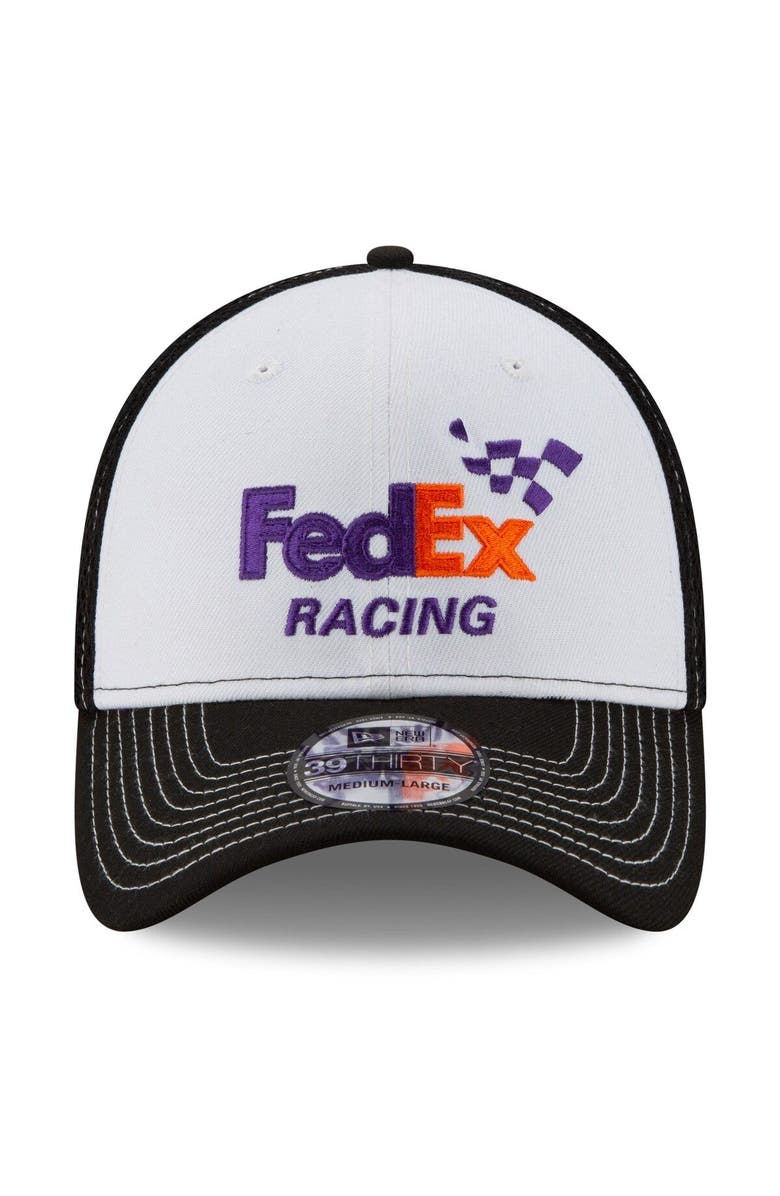 New Era Men's New Era Black/White Denny Hamlin FedEx NEO 39THIRTY Flex Hat, Alternate, color, 