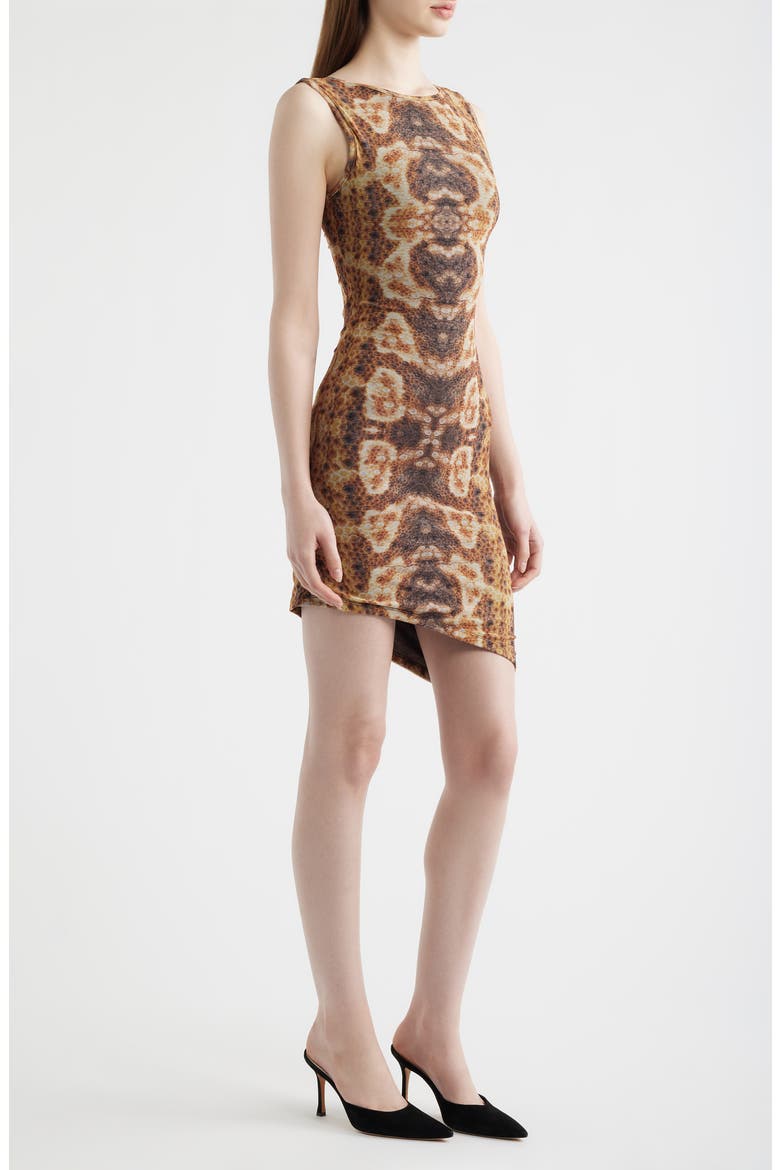 Caracola Asymmetric Body-Con Minidress, Alternate, color, MIEL