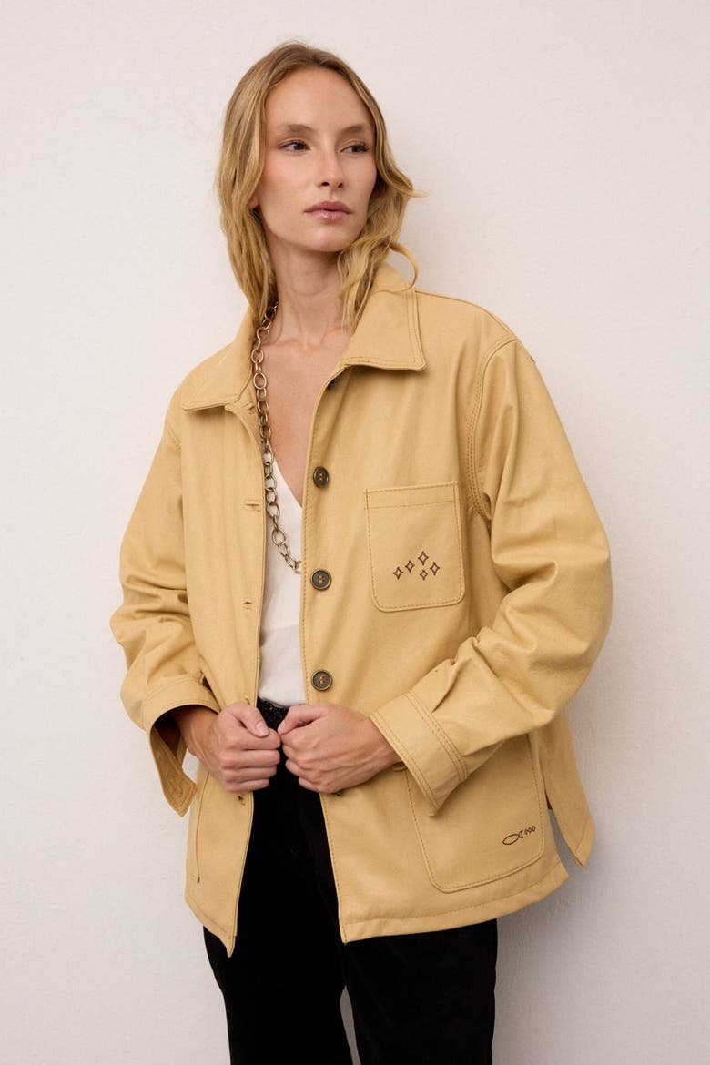 Atlantic Oversized Leather Jacket, Alternate, color, Buttercream
