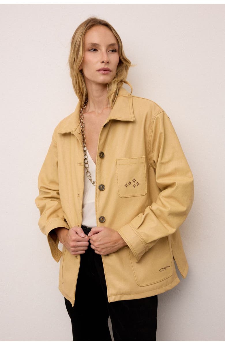 Babila - Slow Fashion Atlantic Oversized Leather Jacket, Alternate, color, Buttercream