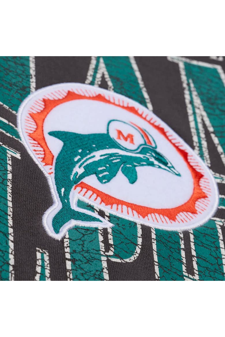 Men's Mitchell & Ness  Black Miami Dolphins Downtown Crew Vintage Logo Sweatshirt, Alternate, color, Black