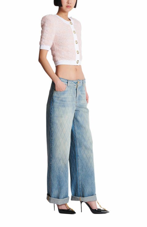 Short-Sleeved Knit Cardigan