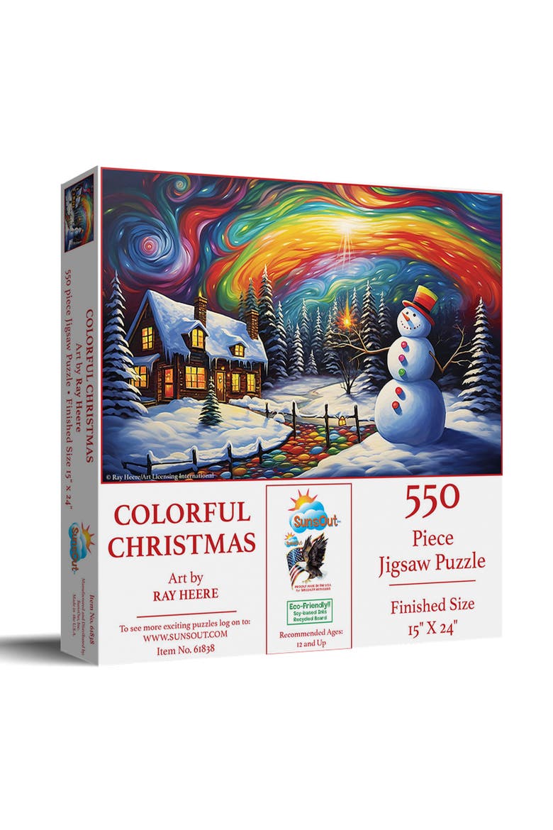 Colorful Christmas 550 piece Jigsaw Puzzle for Adults, Main, color, Multicolor