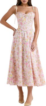 HOUSE OF CB Clarabelle Floral Print Sleeveless Maxi Dress