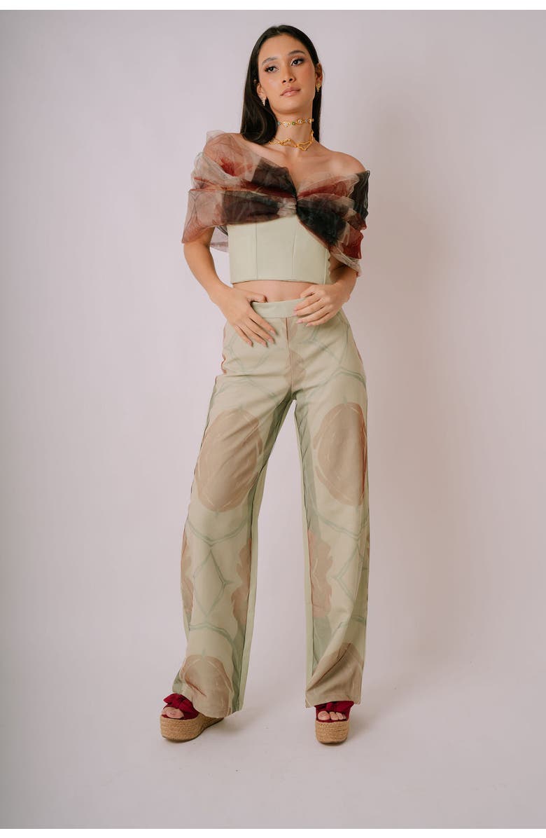 San Malo Tessa Tulle Trousers, Alternate, color, Green