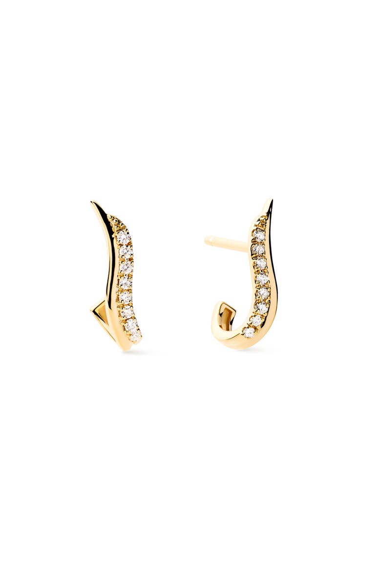 Ana Luisa Solid Yellow Gold - Diamond Flame Studs, Main, color, Gold