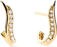 Ana Luisa Solid Yellow Gold - Diamond Flame Studs