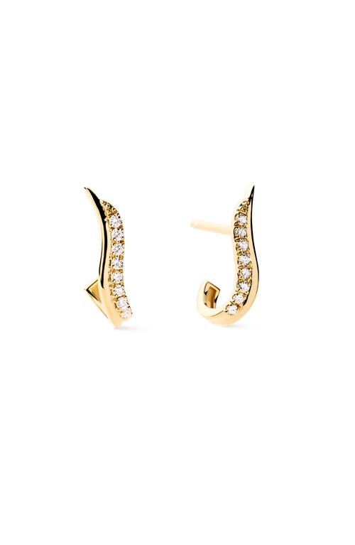 Ana Luisa Solid Yellow Gold - Diamond Flame Studs at Nordstrom