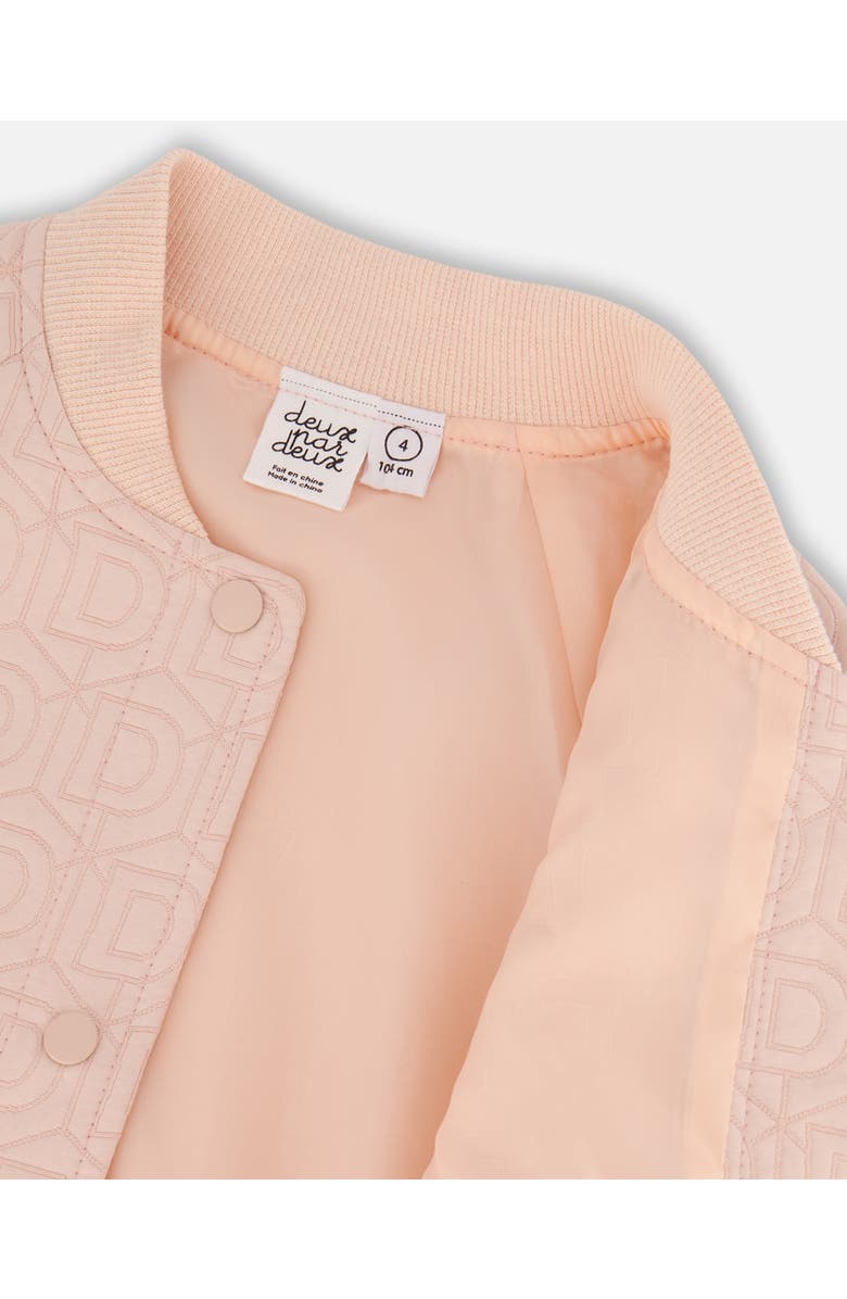 Deux par Deux Girl's Quilted Long Sleeve Overshirt Light Pink, Alternate, color, 