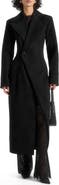 Manière De Voir Esma Suede Asymmetric Coat with Cinch Belt