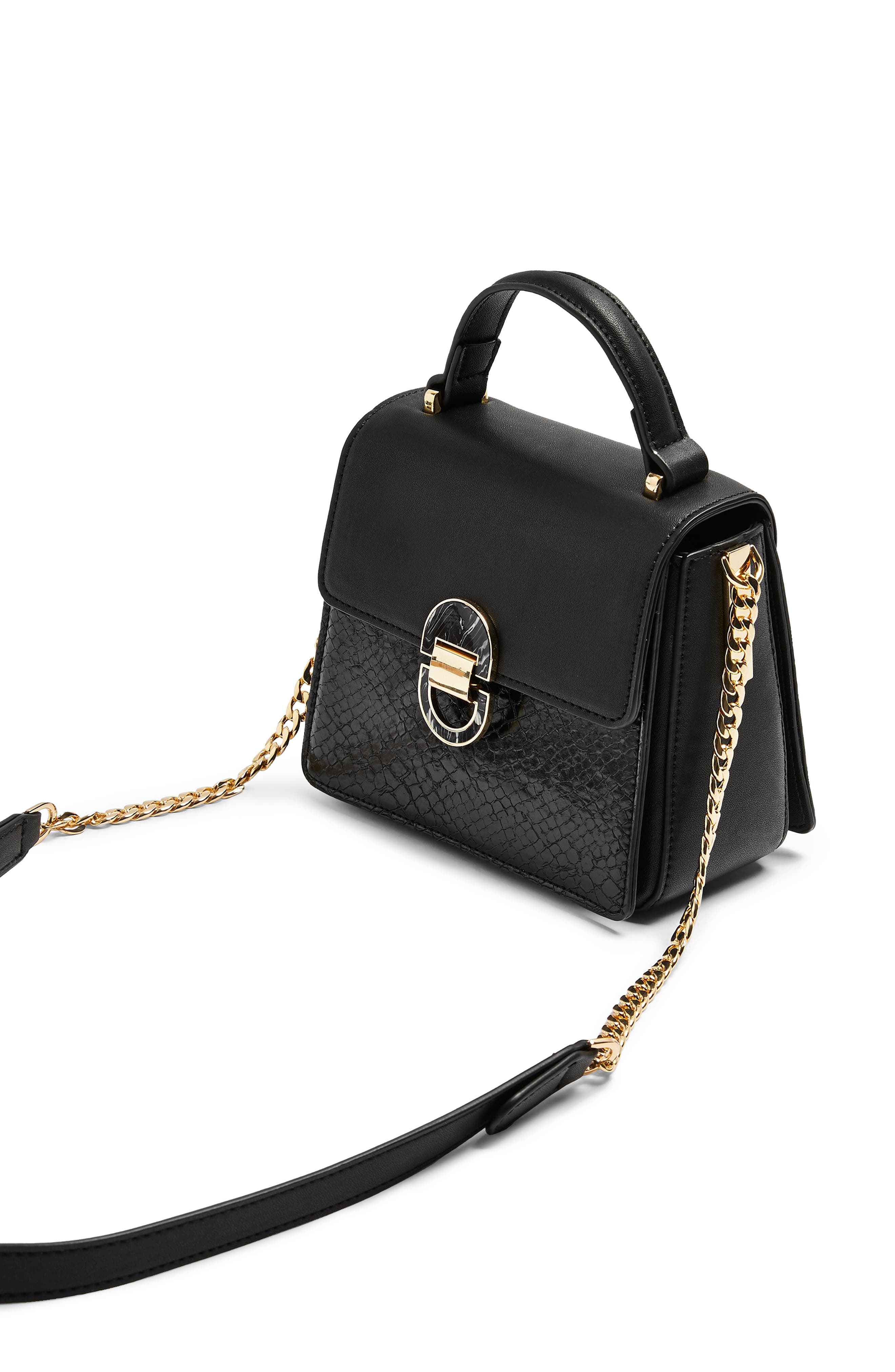 Topshop Mini Celia Faux Leather Crossbody Bag, Alternate, color, 