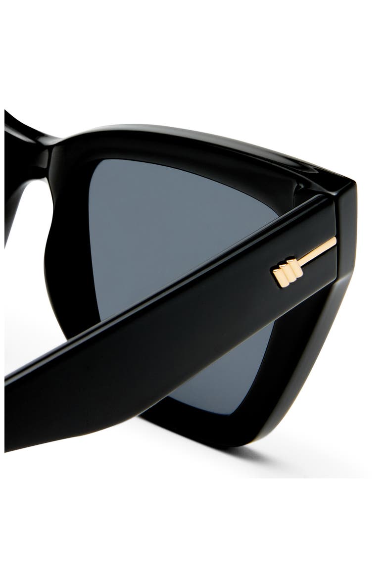 Le Coeur 53mm Polarized Cat Eye Sunglasses, Alternate, color, BLACK / SMOKE MONO POLARIZED