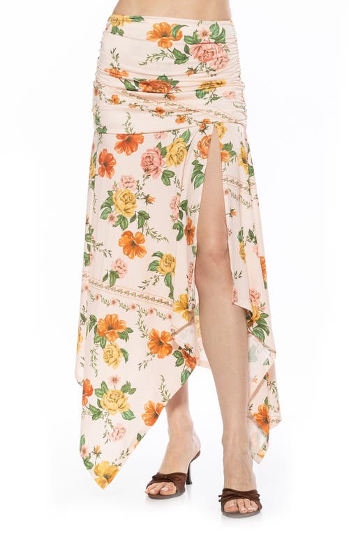 Shop Alexia Admor Kennedy Ruched Slit Maxi Skirt In Vintage Florals