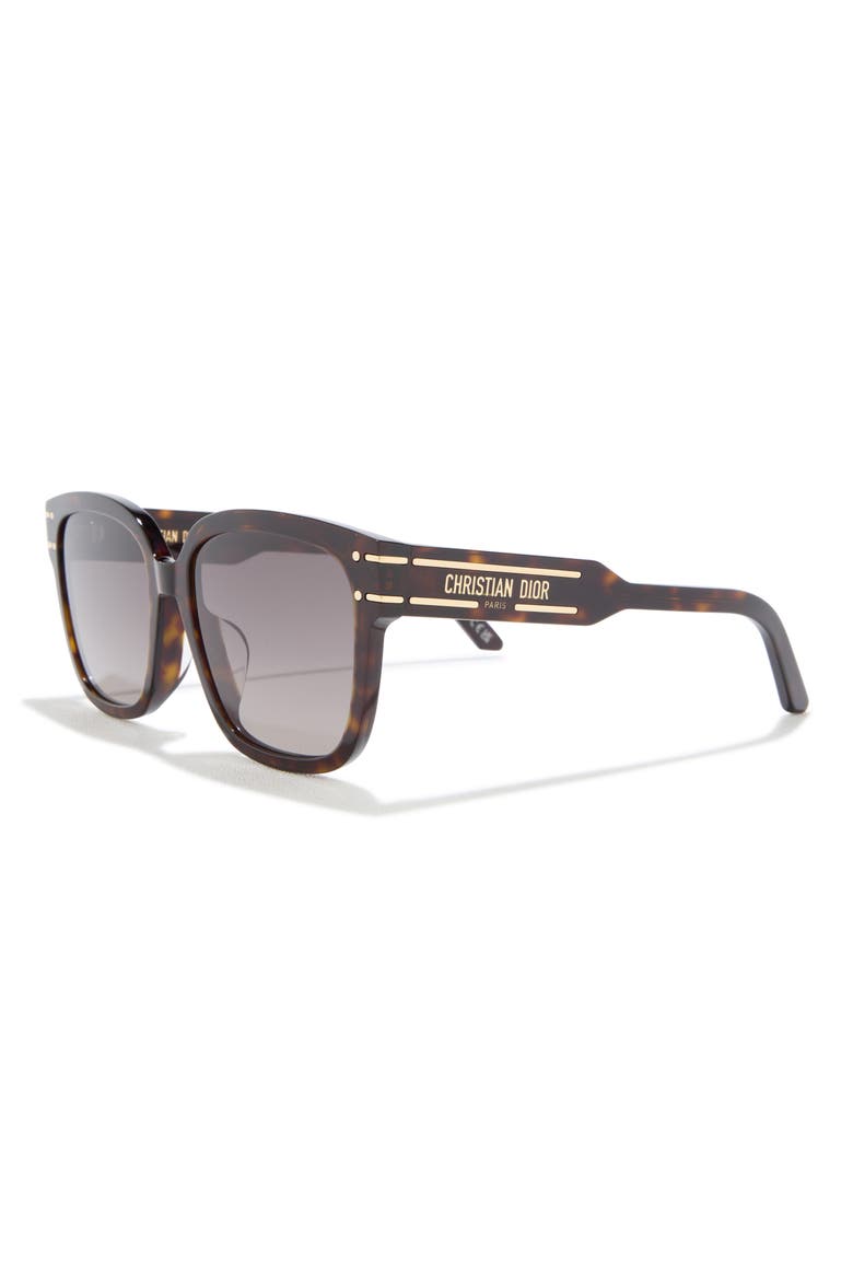 'DiorSignature S7F 58mm Square Sunglasses, Alternate, color, DARK HAVANA / GRADIENT BROWN