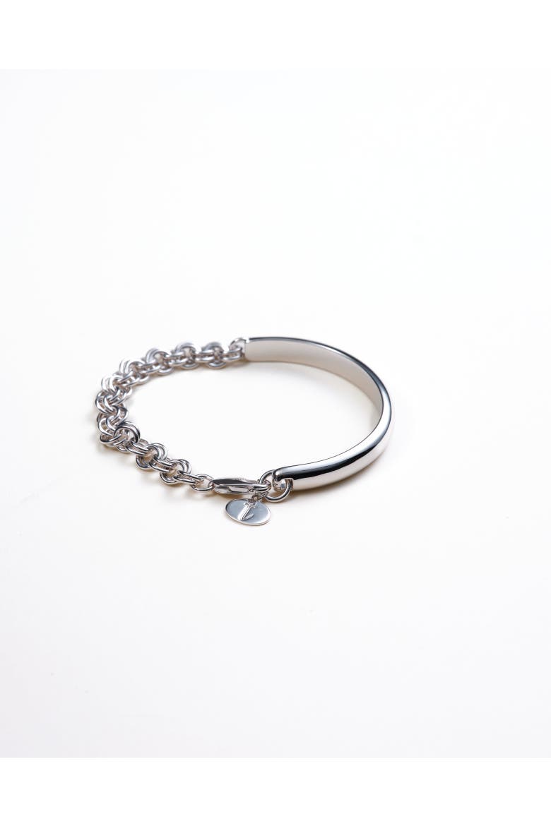 Noah Solid & Link Bracelet, Main, color, Recycled Sterling Silver