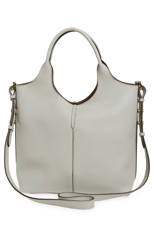 Tod's Small Ebr Top Handle Leather Tote In Cromo Chiaro
