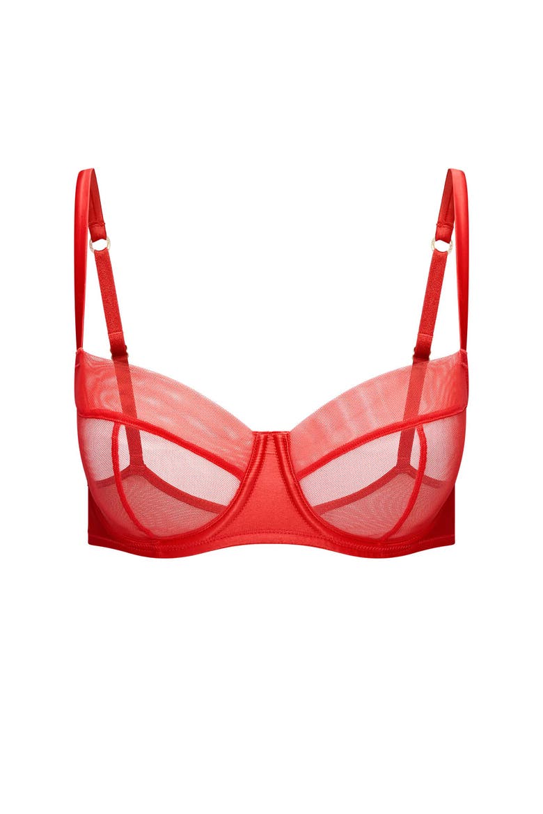 Brittani Unlined Balconette Bra, Alternate, color, Dark orange
