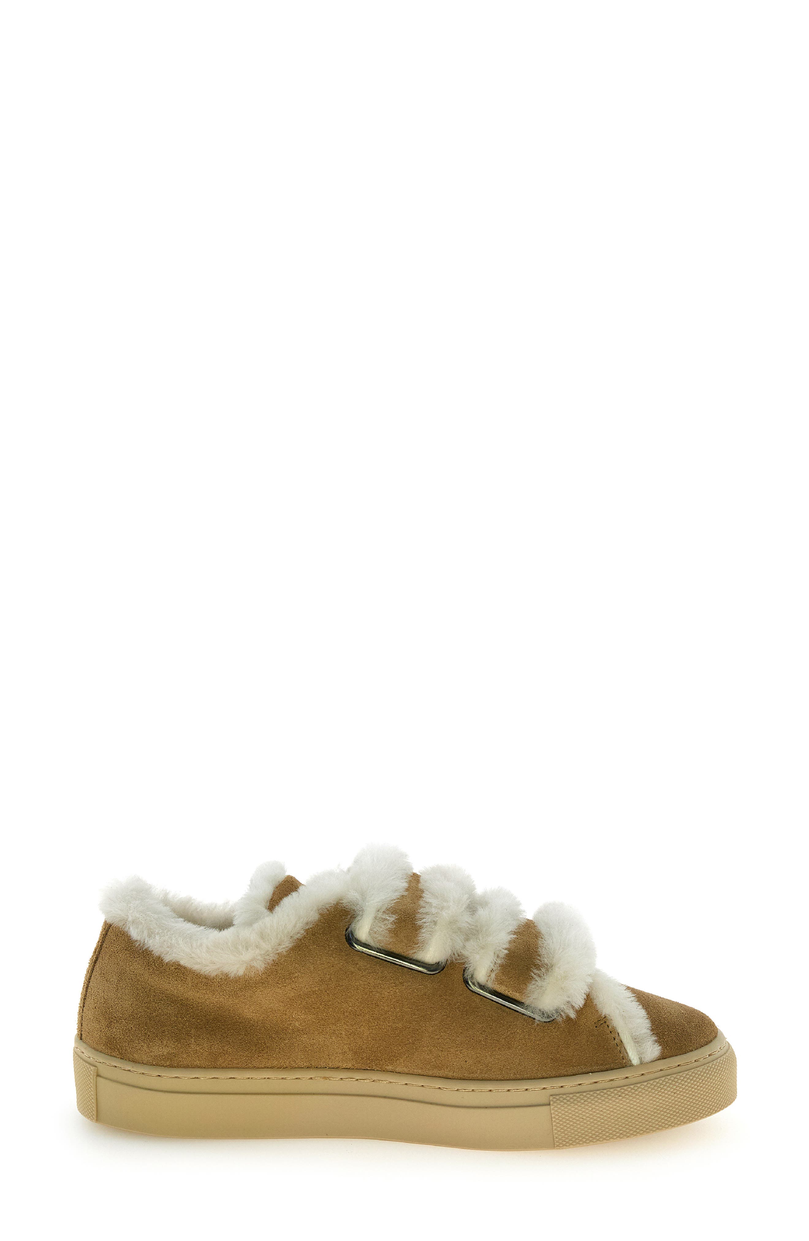 Voile Blanche Gretha Genuine Shearling Sneaker, Alternate, color, Light Brown