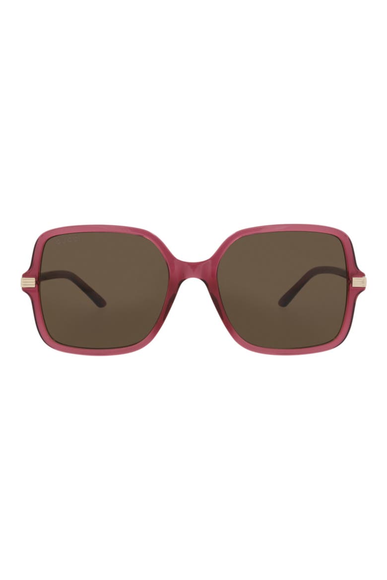 55mm Square Sunglasses, Main, color, BURGUNDY BURGUNDY BROWN