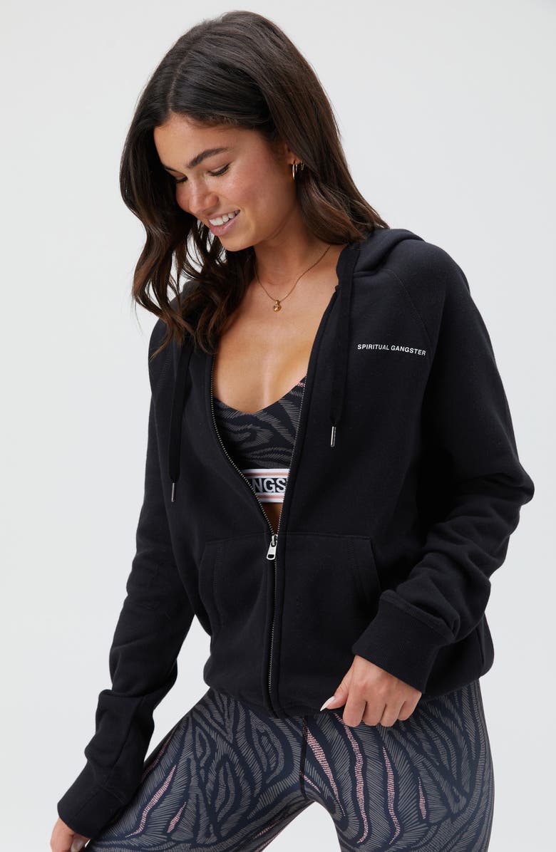 Spiritual Gangster Zip-Up Logo Hoodie, Alternate, color, 