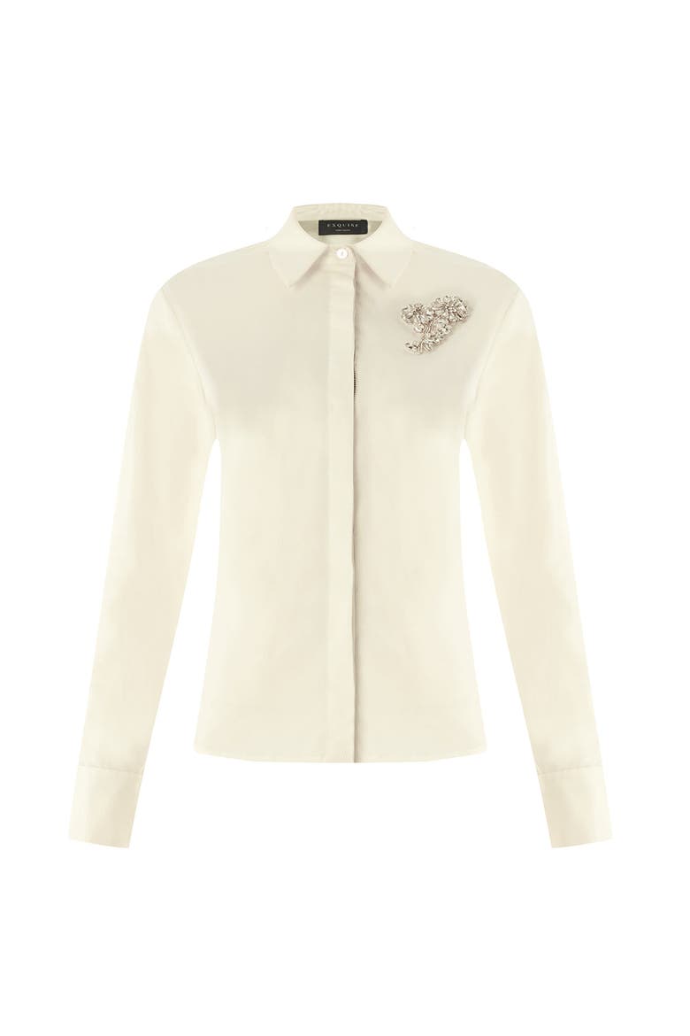 Zoya Embellished Shirt, Alternate, color, ECRU
