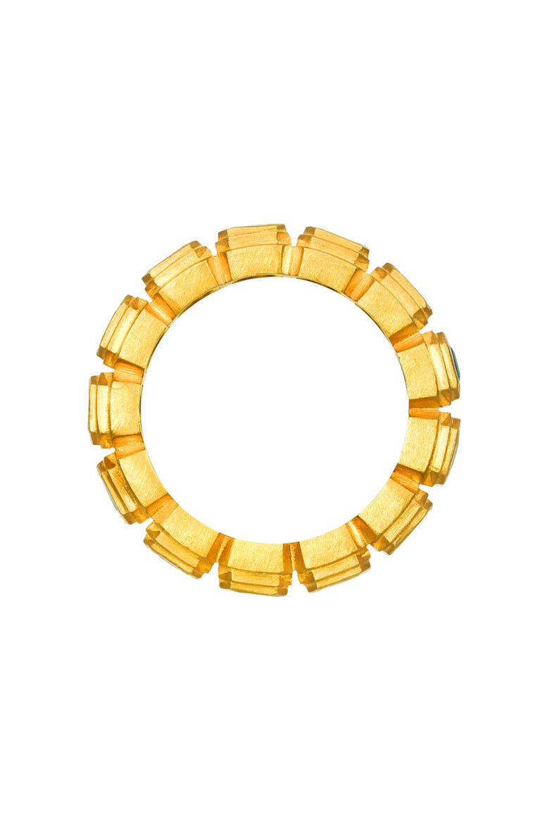 Ziggurat Bezel Set Emerald Eternity Band, Alternate, color, YELLOW GOLD/ EMERALD