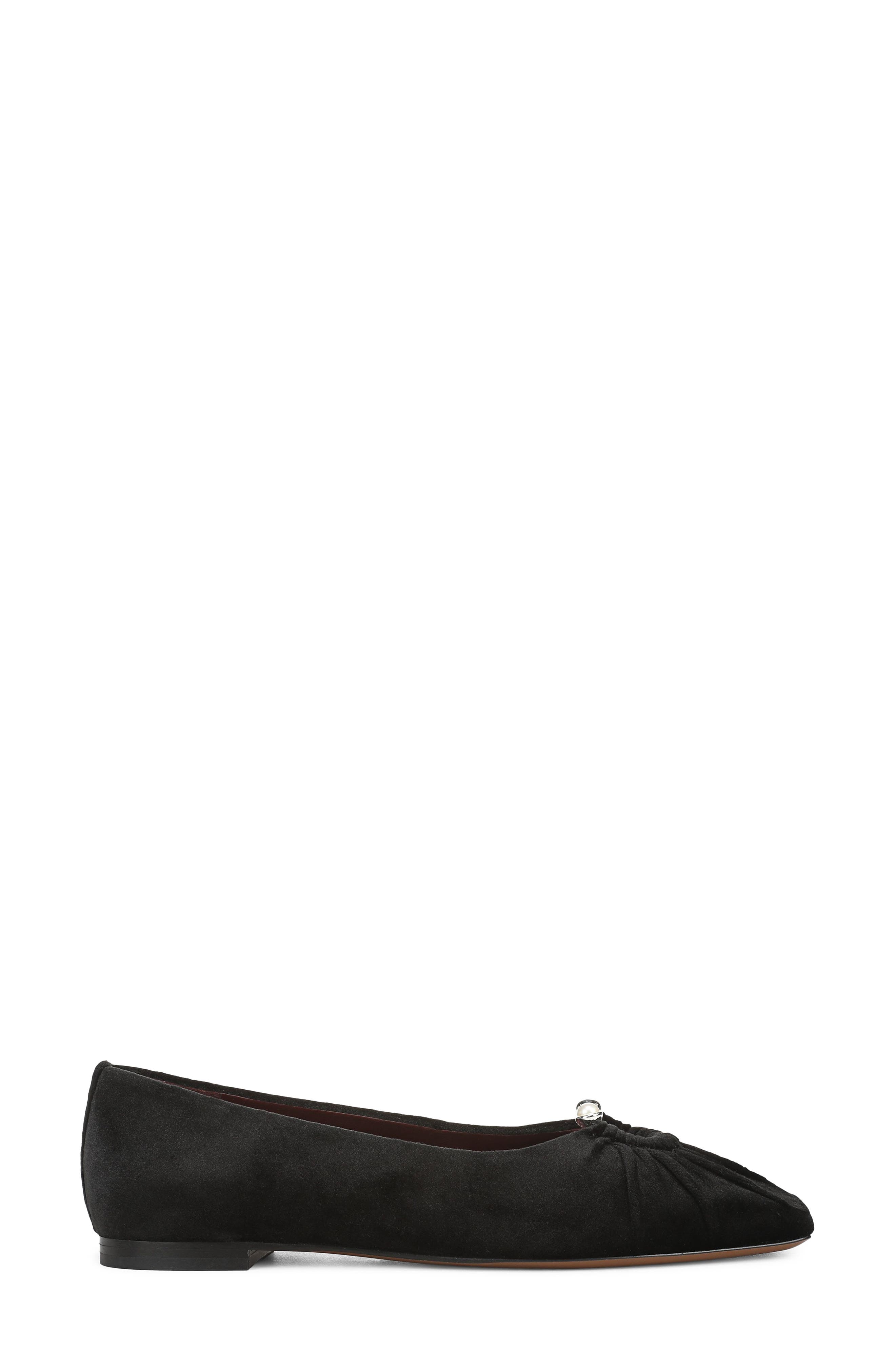 Dany Leather Flat, Alternate, color, BLACK