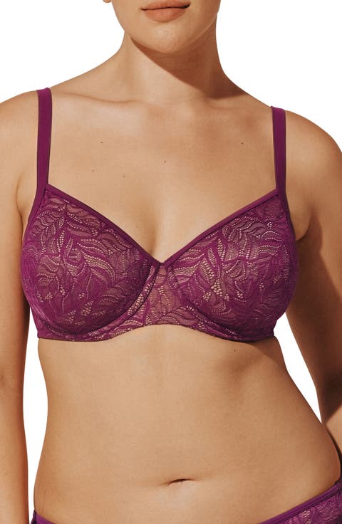 Feather Lace Underwire Demi Bra