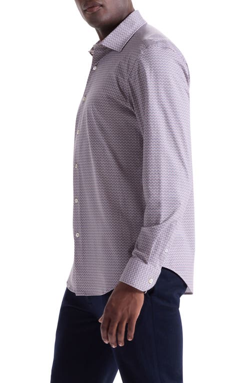 Bugatchi James Ooohcotton® Diamond Geo Button-up Shirt In Purple