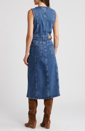 ◆Loulouseoul◆ Classic Denim Sleeveless Dress Black Classic Denim Sleeveless Dress (Black) - LOULOUSEOUL