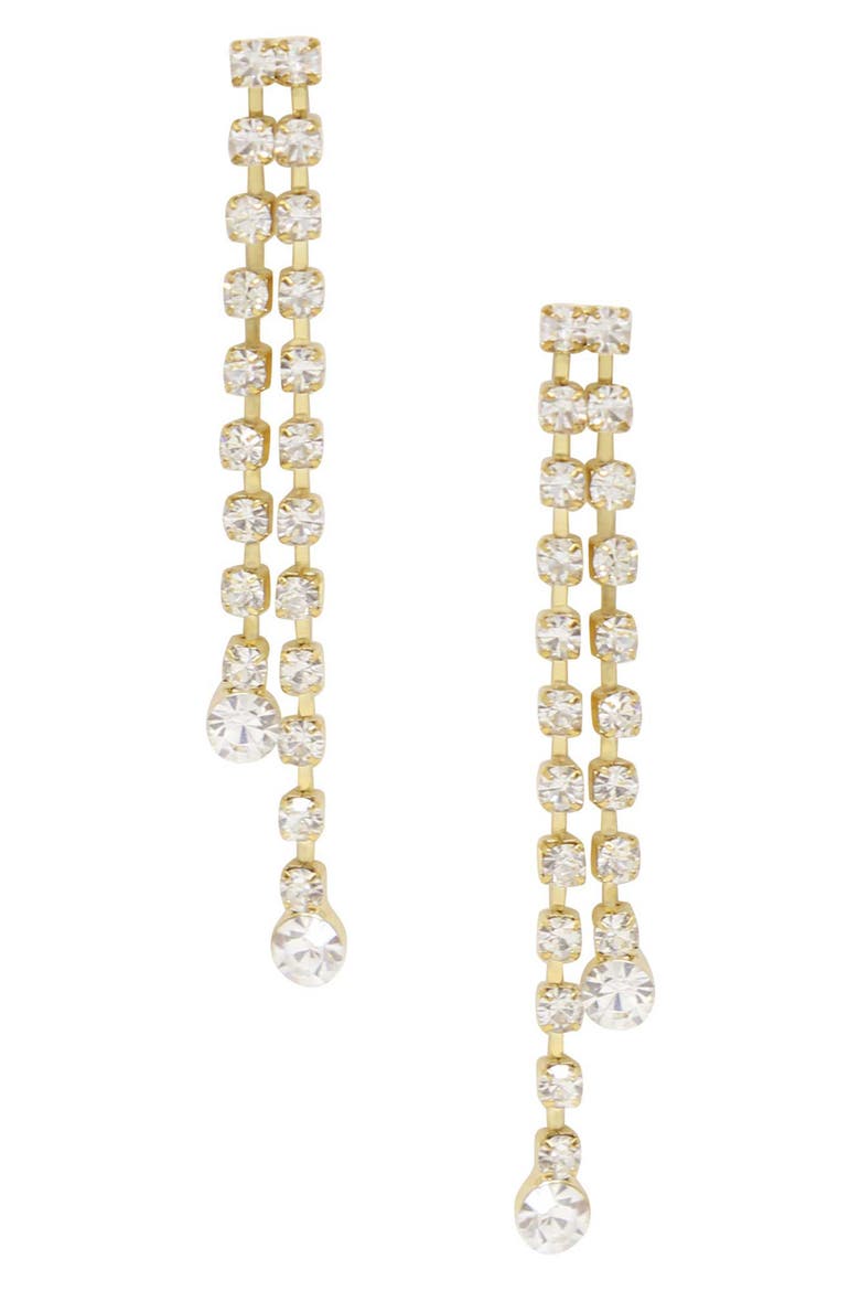 Sun Shower Crystal Drop Earrings, Main, color, GOLD