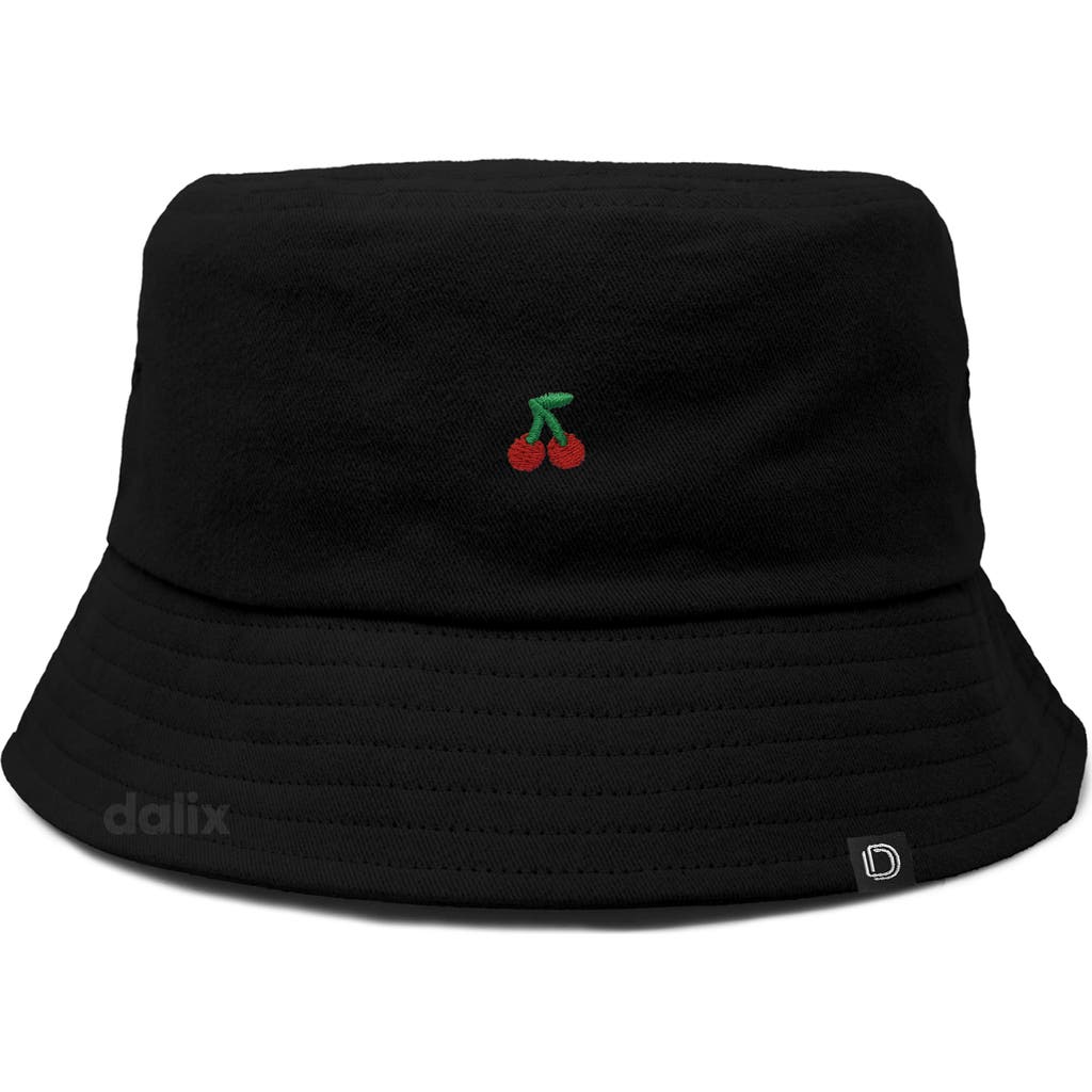 Dalix Lil Cherry Bucket Hat In Black