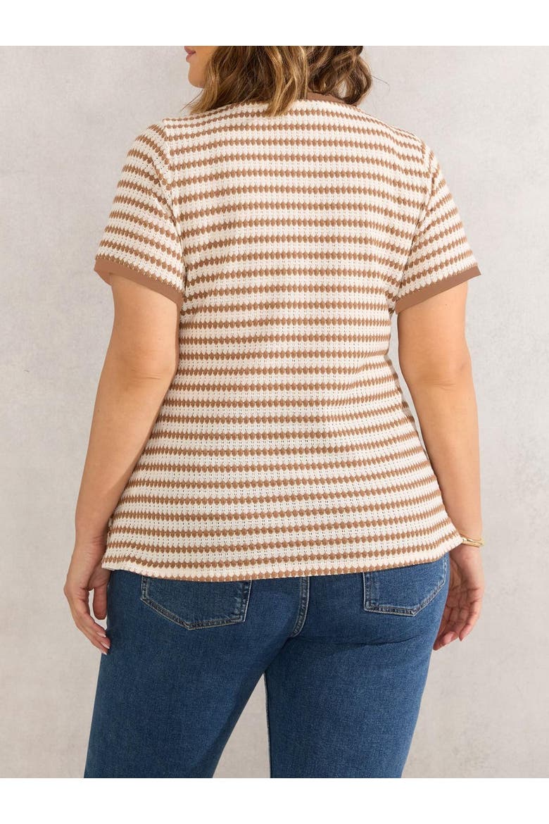Contrast Stripe Crochet Top, Alternate, color, Multi / TAN