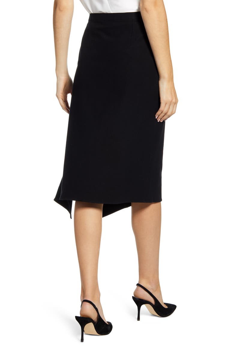 Asymmetrical Ruffle Hem Skirt, Alternate, color, BLACK
