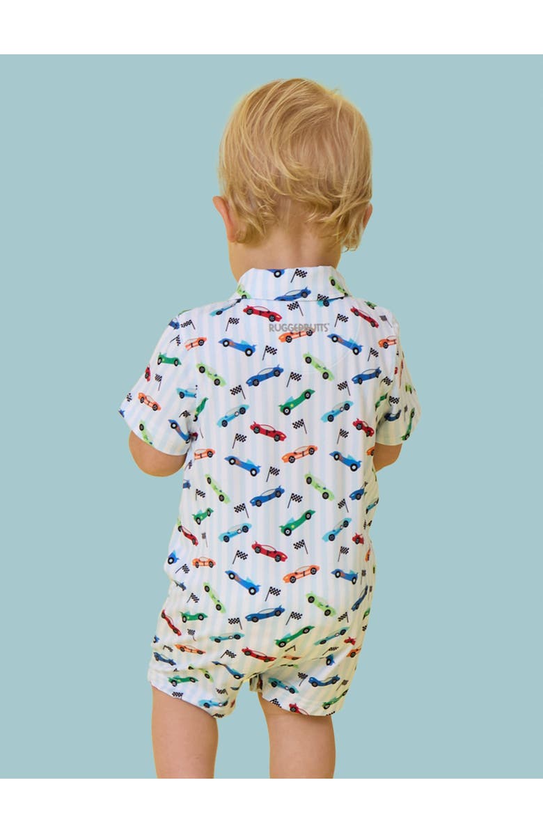 RuggedButts Performance Polo Romper, Alternate, color, Tiny Let's Roll