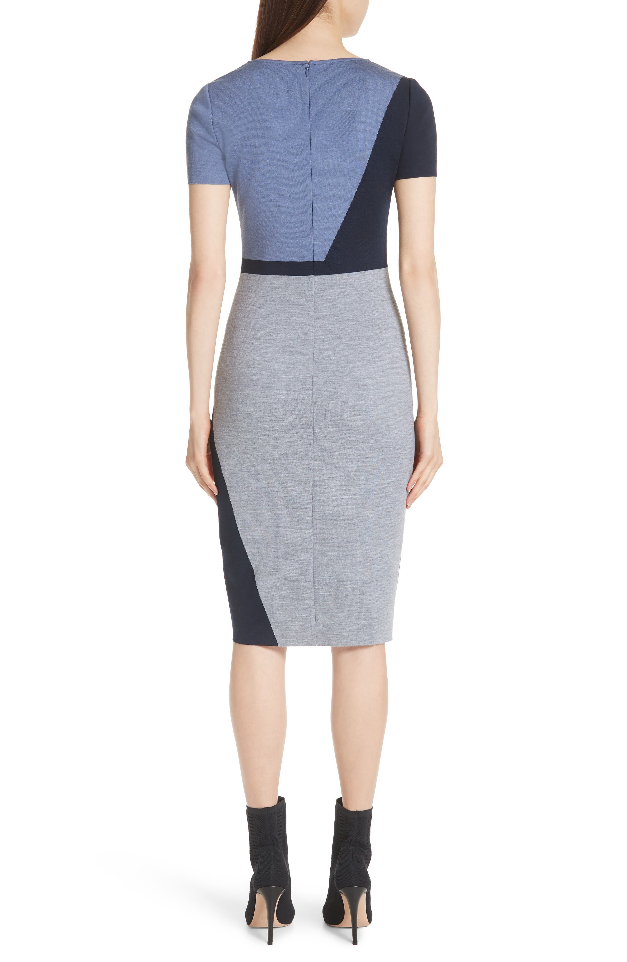 St. John Collection Slanted Colorblock Milano Knit Sheath Dress (Women ...