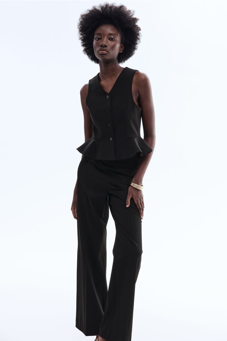 Bootcut Twill Trousers, Alternate, color, Black